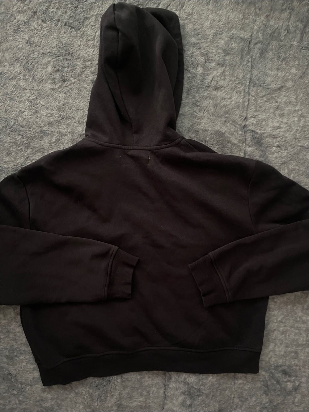 Playboy Black Crop Zip-Up Hoodie with Logo - Picture 3 of 3